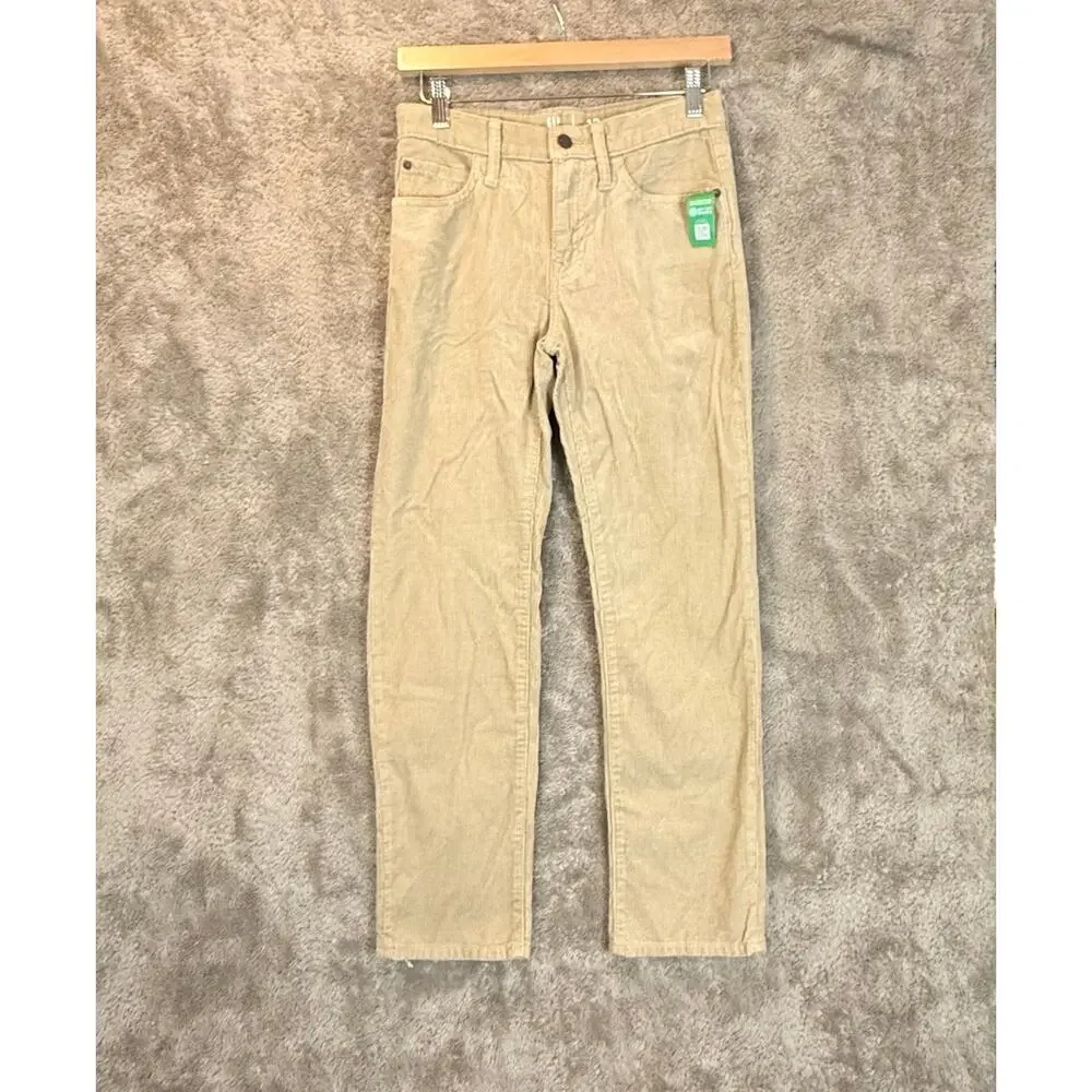 NWT Gap Tan Khaki Corduroy Jeans Pants 90s Original Straight Boys 12